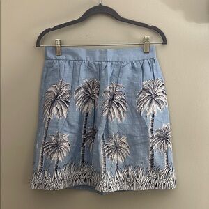 J Crew Palm Tree Print Skirt, Sz 2